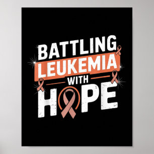 Póster Luchando Contra la Leucemia Con Esperanza Cinta Na