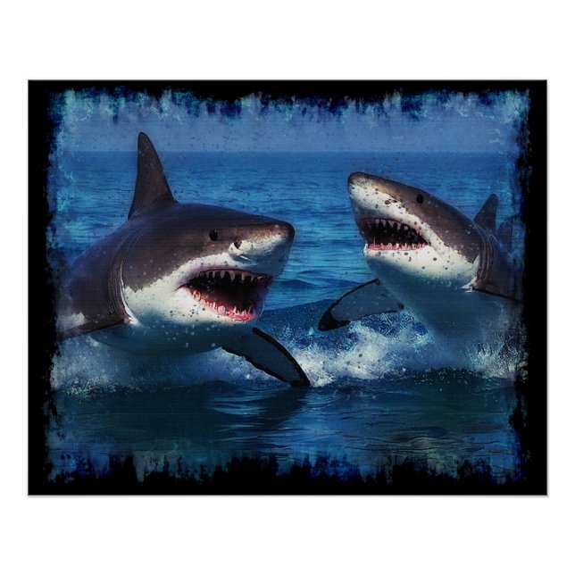 Póster Luchando contra los tiburones (Anverso)