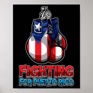 Póster Luchando por Puerto Rico - Bandera Puertorriqueña 