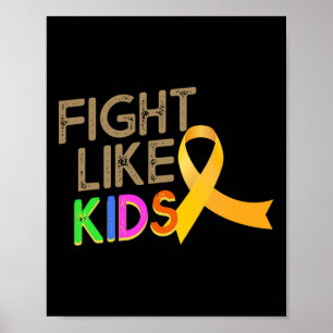 Póster Luchar Como Niños Concienciación sobre el Cáncer I