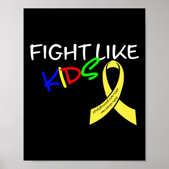 Póster Luchar Como Niños Concienciación Sobre El Cáncer I (Frente)
