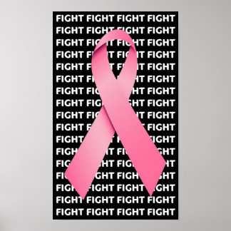 Póster Luchar contra el cáncer de mama Cinta rosada
