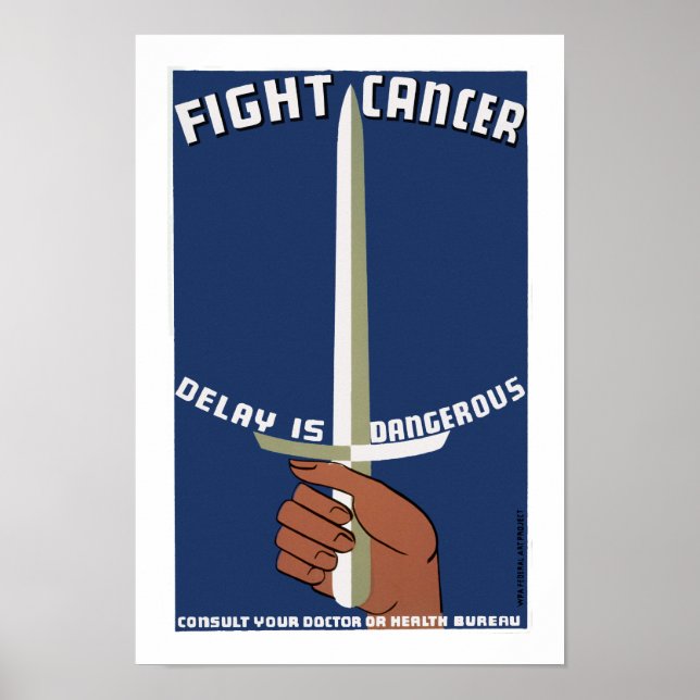 Póster Luchar contra el cáncer ~ El retraso es peligroso (Frente)
