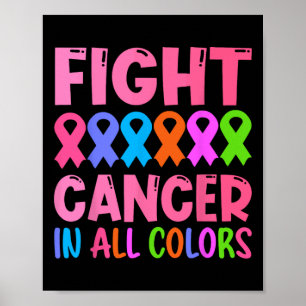 Póster Luchar Contra El Cáncer En Todas Las Cintas De Col