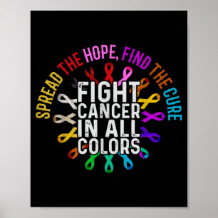 Póster Luchar contra el cáncer en todos y cada uno de los