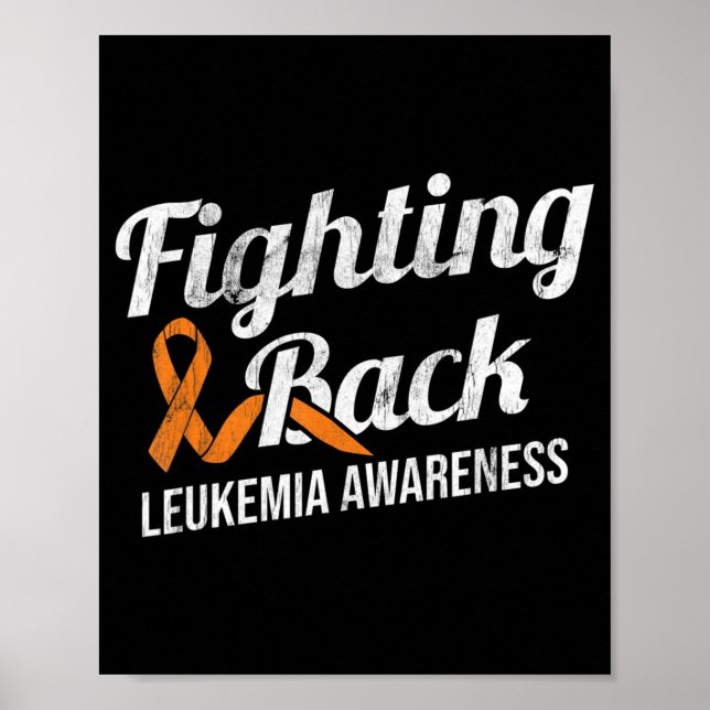 Póster Luchar contra la leucemia en la espalda Conciencia (Frente)