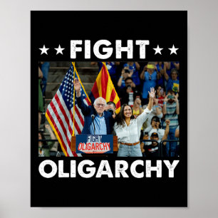 Póster Luchar Contra La Oligarquía Bernie Sanders Y Aoc L
