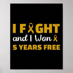 Póster Luché Y Gané 5 Años Libre De Cáncer Infantil Aw
