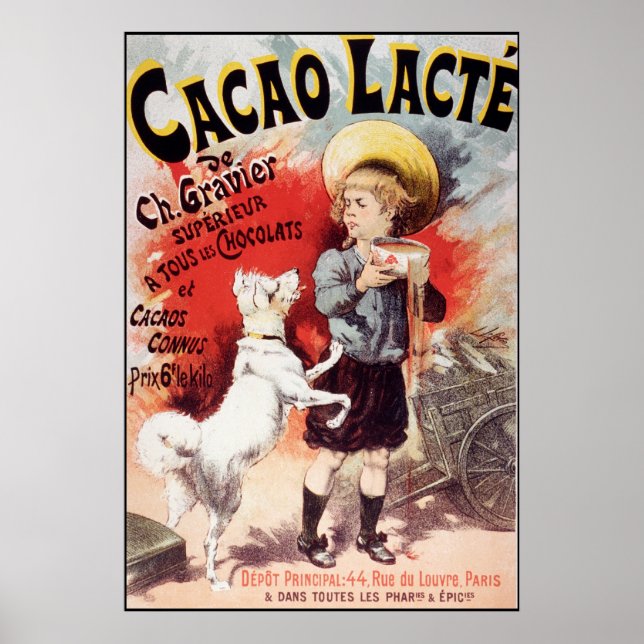 Póster Lucien Lefevre Cacao Lacte (Frente)