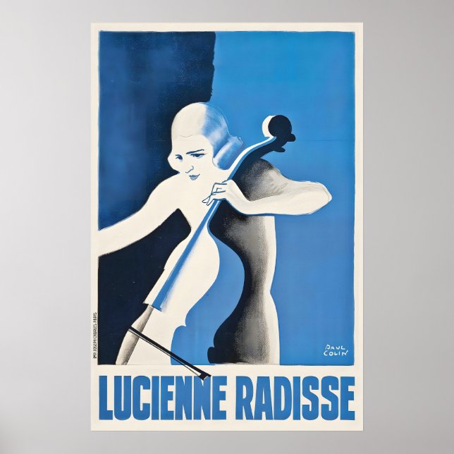 Póster Lucienne Radisse Actriz Francesa Vintage (Frente)