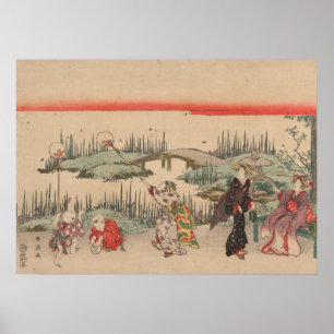 Póster Luciérnagas de cogida (grabar en madera del color)