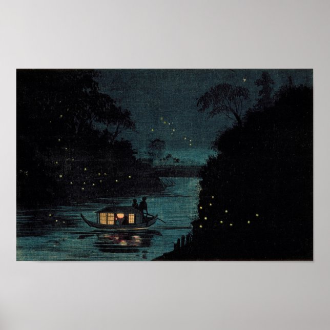 Póster Luciérnagas en Ochanomizu por Kobayashi Kiyochika (Frente)