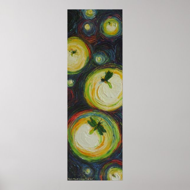 Póster Luciérnagas en Poster de Bella Artes nocturno (Frente)