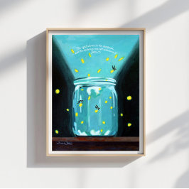 Póster Luciérnagas pintando Juan 1 5 versículo de la Bibl