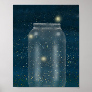 Póster Luciérnagas y pintura de jarras
