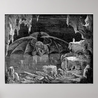 Póster Lucifer King of Hell de Gustave Doré Art Print