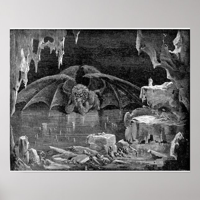 Póster Lucifer King of Hell de Gustave Doré Art Print (Frente)