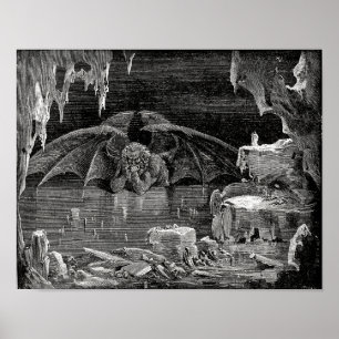 Póster Lucifer, Rey del Infierno de Paul Gustave Dore