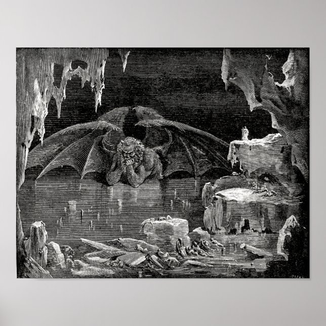 Póster Lucifer, Rey del Infierno de Paul Gustave Dore (Frente)