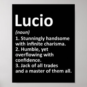 Póster Lucio Definición Personalizada Nombre Gracioso Cum