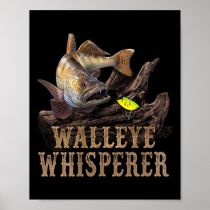 Póster Lucioperca Grande Con Cebo De Pesca Dibujando Luci