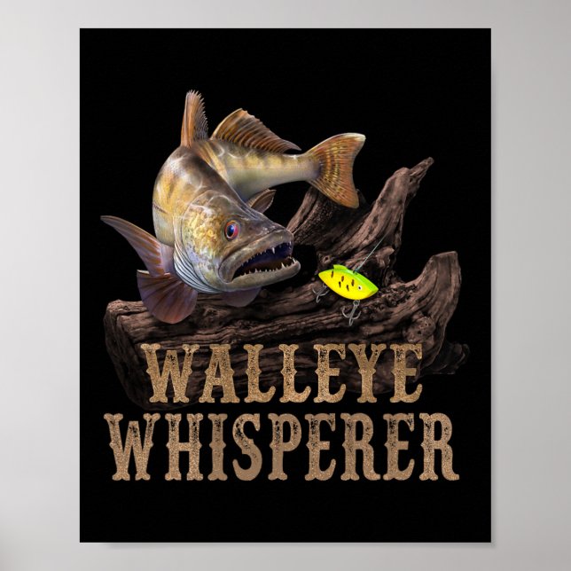 Póster Lucioperca Grande Con Cebo De Pesca Dibujando Luci (Frente)
