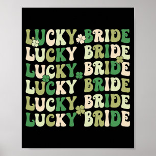Póster Lucky Bride Groom Parejas Matederas Boda St Patr