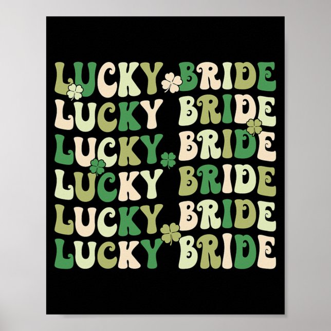 Póster Lucky Bride Groom Parejas Matederas Boda St Patr (Frente)