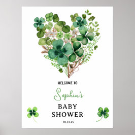 Póster Lucky Charm Baby Shower Shamrock Clover Poster
