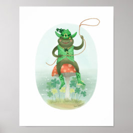 Póster Lucky Cowboy Bullfrog Art Print