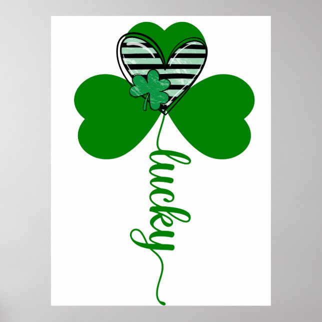 Póster Lucky Irish St Patrick's Day Flower (Frente)