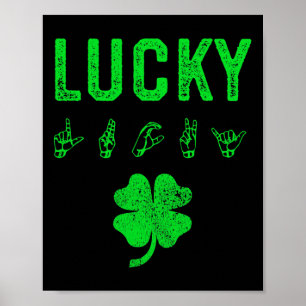 Póster LUCKY Lenguaje Rótulo Conciencia Sorda Día de los