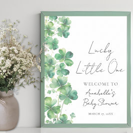 Póster Lucky Little One Baby Shower Welcome Sign