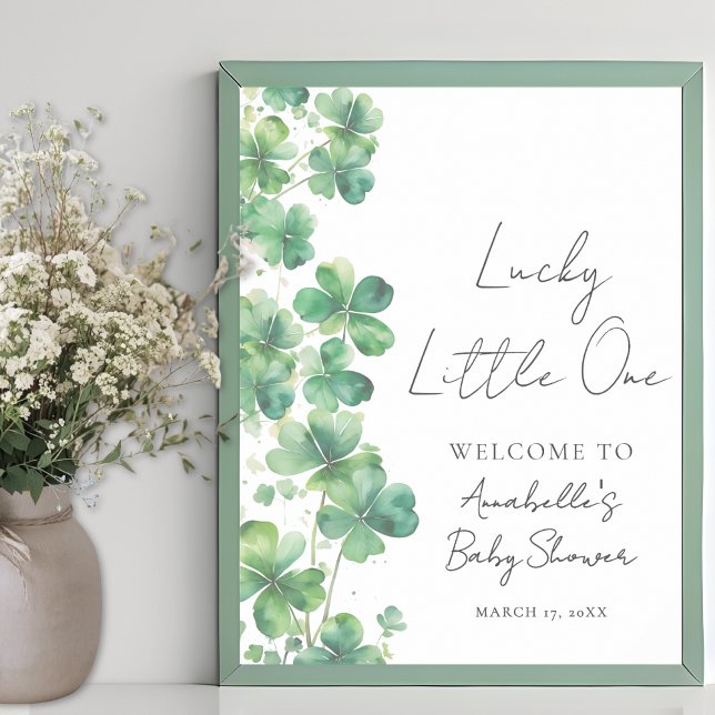 Póster Lucky Little One Baby Shower Welcome Sign (Lucky Little One Baby Shower Welcome Sign)