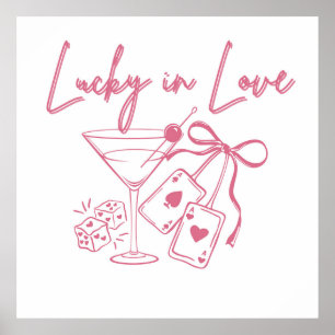 Póster Lucky Love Vegas Casino Bachelorette Bridal Party