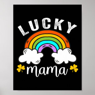 Póster Lucky Mama Arcoíris Día de San Patricio Verde Orgu