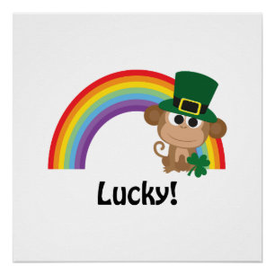 Póster Lucky Monkey Leprechaun