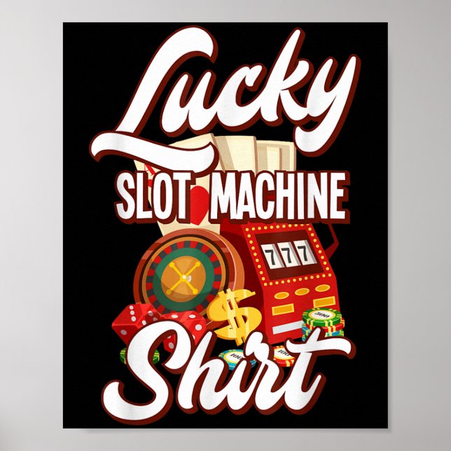 Póster Lucky Slot Machine Casino Las Vegas Gambling  (Frente)