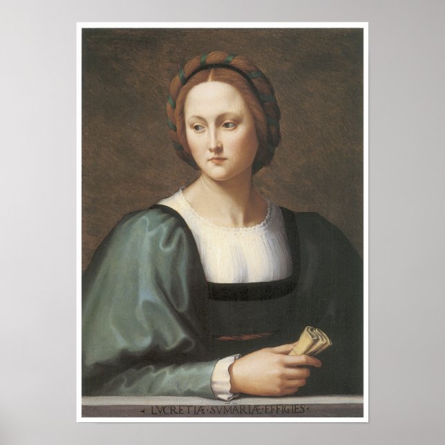 Póster Lucrezia Sommaria, c. Retrato de una dama de 1530 (Frente)