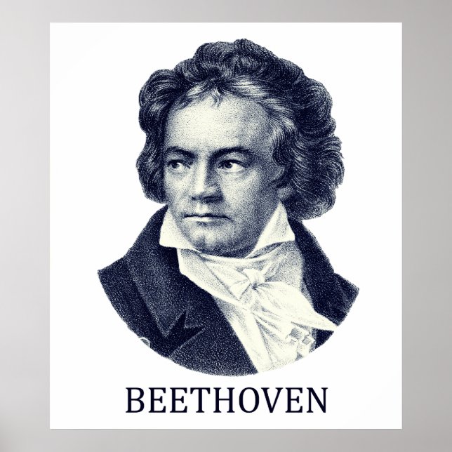 Póster Ludwig van Beethoven, azul (Frente)