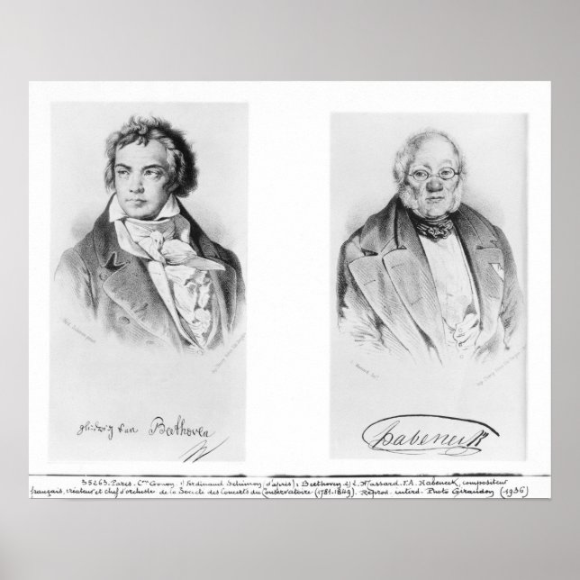 Póster Ludwig van Beethoven & Francois-Antoine Habeneck (Frente)