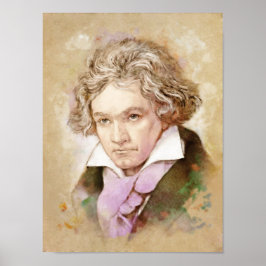 Póster Ludwig van Beethoven Retrait im Aquarell Style