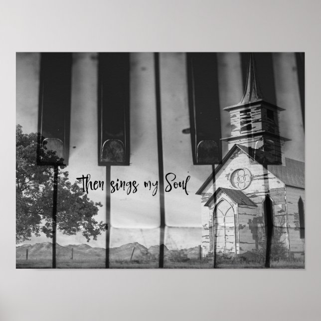 Póster Luego canta mi alma con el teclado Country Church (Frente)