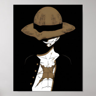 Póster Luffy Shadow Poster | One Piece Minimalist Anime W