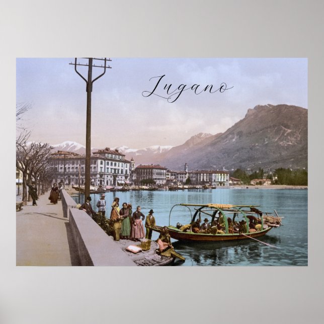 Póster Lugano Quay, Suiza (Frente)