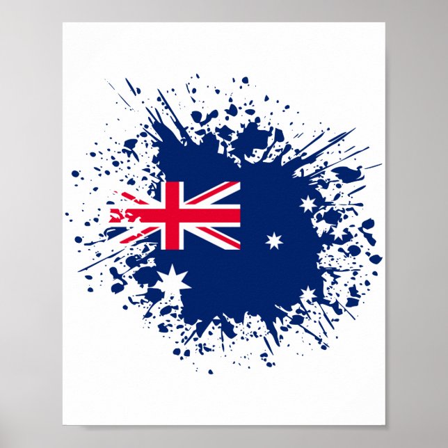 Póster Lugar conmemorativo de Australia, viaje con bander (Frente)