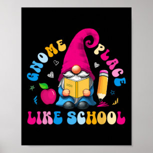 Póster Lugar de Gnomos Como Escuela Colorido Gnome Amante