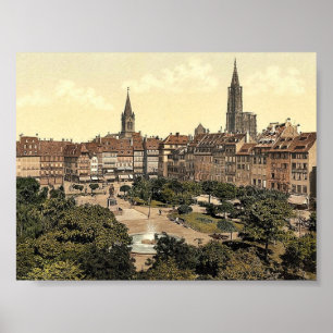Póster Lugar de Kleber, Strassburg, la Alsacia-Lorena,