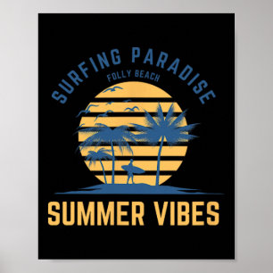 Póster Lugar de surf en Folly Beach para hombres, mujeres