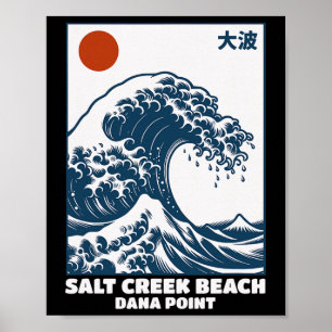 Póster Lugar de surf en la playa de Salt Creek Dana Point
